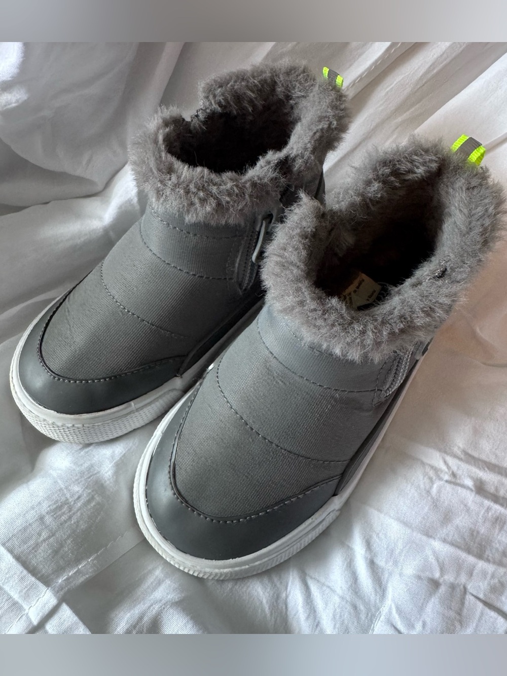 Cat & Jack Toddler Double Zipper Gray Slip On Indiana Boots Size 6